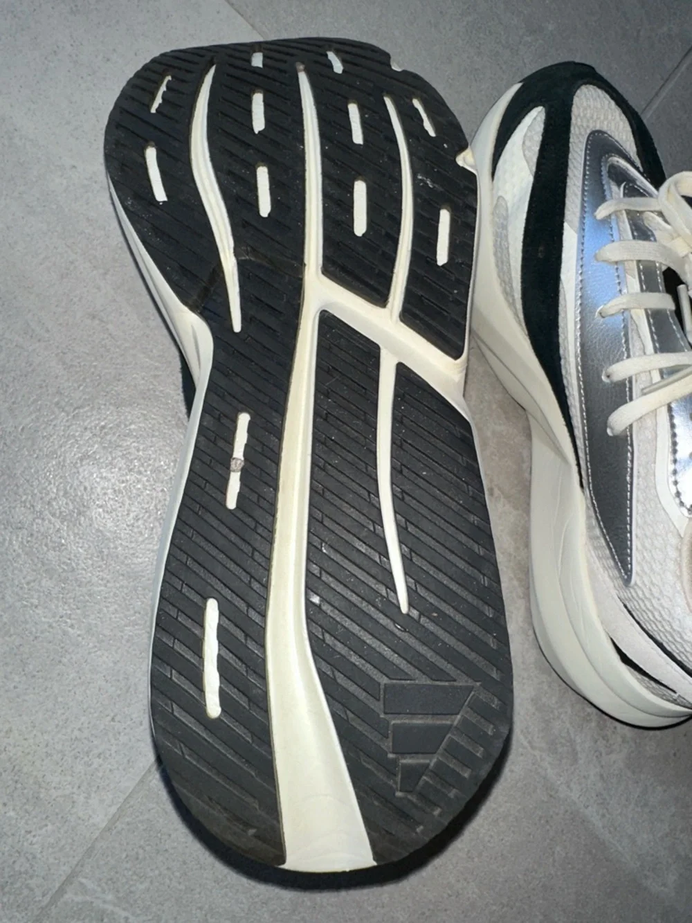 adidas Lightstride Neutral Running Sneakers - Cream, Silver & Black